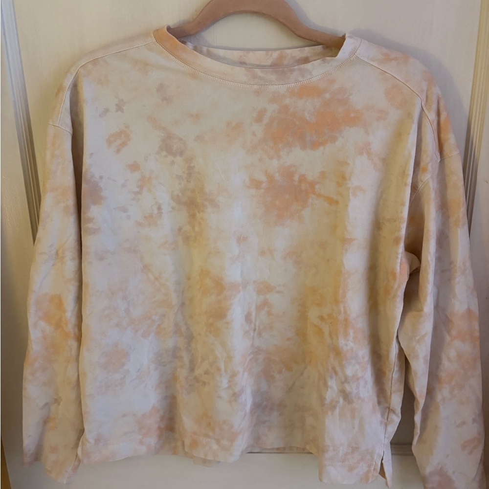 Old Navy Cream and Orange Tie-Dye Top